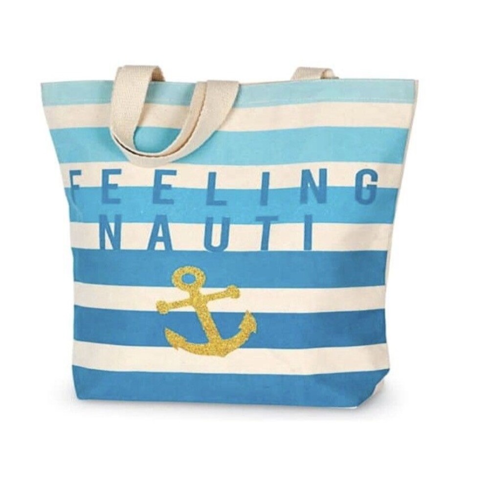 MUDPIE “Feeling Nauti” Anchor Beach Please Tote Blue - NWT - Item #8613308BL